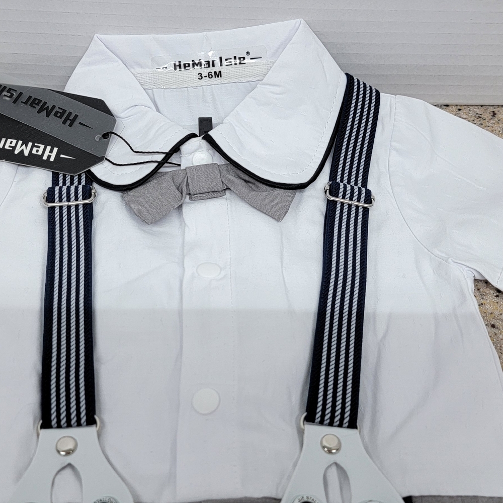 Boys shirt, pants, suspenders,  hat